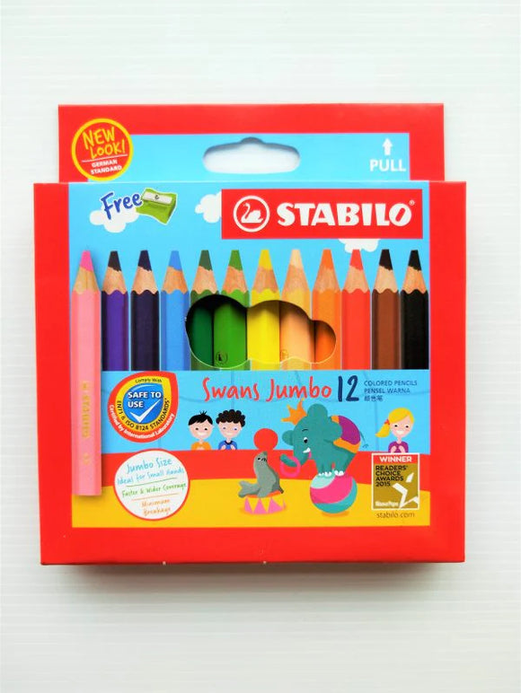 STABILO Swans Jumbo Coloured Pencils - Box of 12